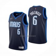 Camiseta Dallas Mavericks Kristaps Porzingis NO 6 Earned 2020-21 Azul